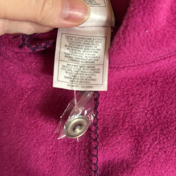 NWOT Disney Embroidered Mickey Mouse Floral Purple Fleece Jacket Size Small - Picture 8 of 10